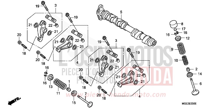 CAMSHAFT/VALVE (FRONT) for VFR1200F Dual Clutch PEARL SUNBEAM WHITE (NHA66) from 2010